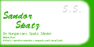sandor spatz business card
