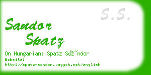 sandor spatz business card